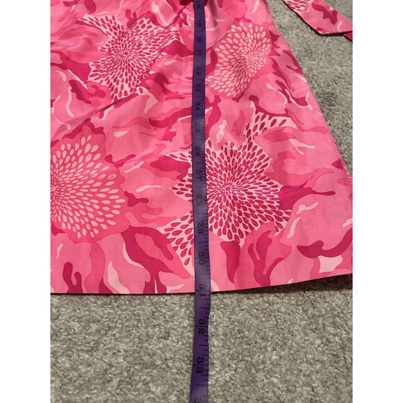 VTG Lilly Pulitzer Strapless Tube Corset Lined‎ Silk Dress Pink Floral Sz 0 - Picture 5 of 8